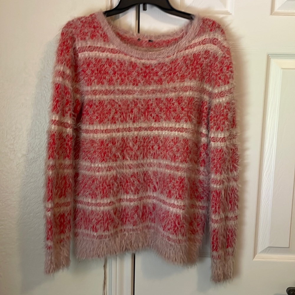 Pink and cream sweater size M